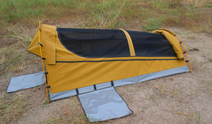 Aksesori 4WD Canvas Swag Tent Dengan Aluminium Alloy Atau Tiang Fiberglass