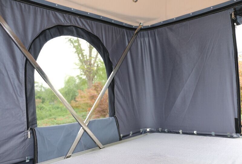 Kualitas tinggi lapisan tunggal fiberglass shell hard cover kanvas atap tenda