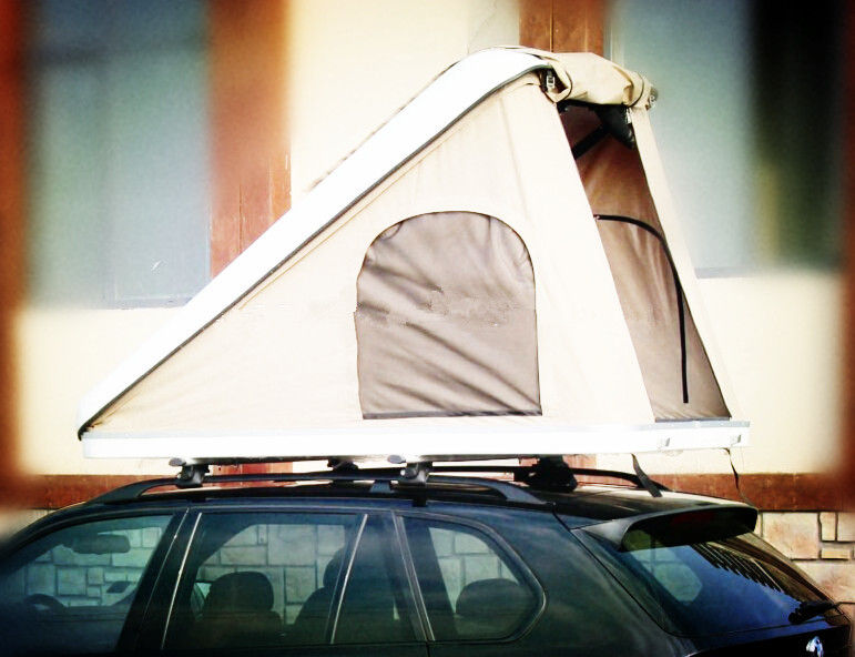 Tenda Atap Hard Shell Segitiga Mobil, Tiang Topeng Stainless Steel Tenda Kecil