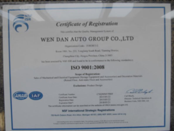 Cina Zangoo Auto Group Co., Ltd Sertifikasi